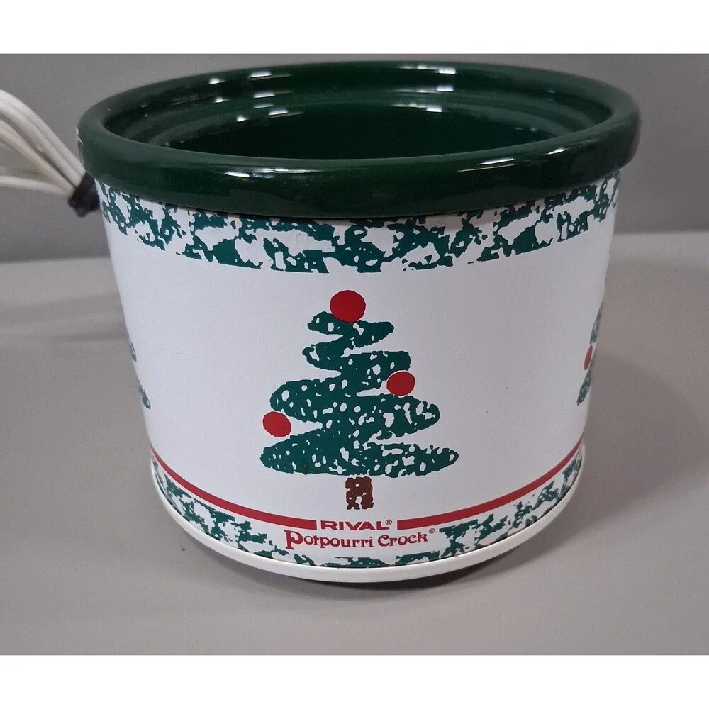 Rival 3206 Potpourri Crock‎ Electric Christmas Tree Hunter Green USA Vintage